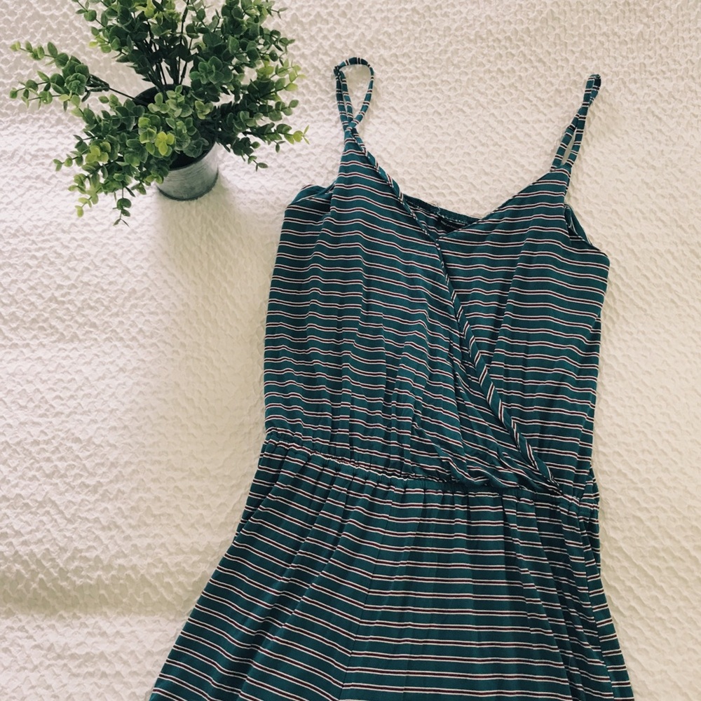 American Eagle / Blue and Red Striped Romper
